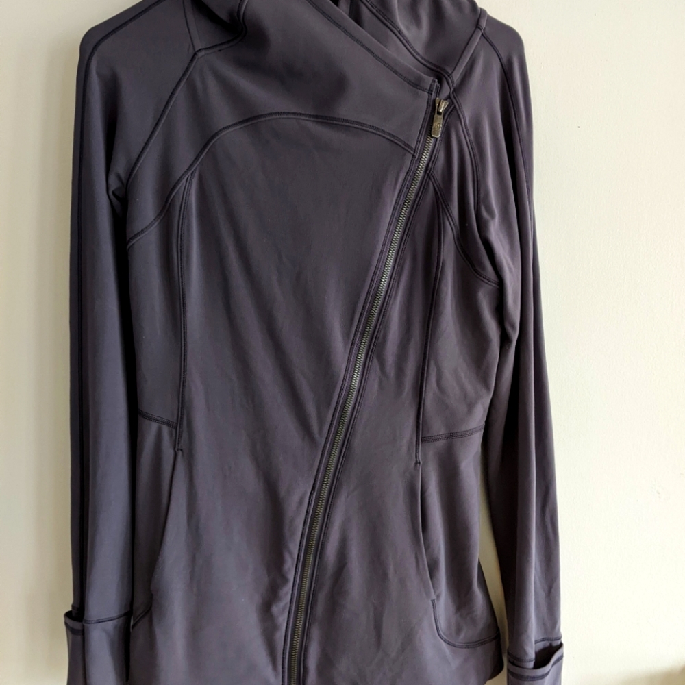 lululemon athletica Asymmetrical Zip Hoodie in Charcoal Gray